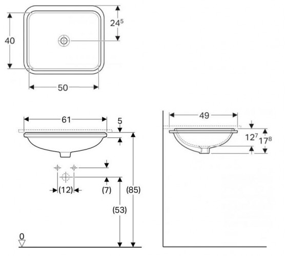Раковина Geberit VARIFORM 60 см (500.767.01.2)