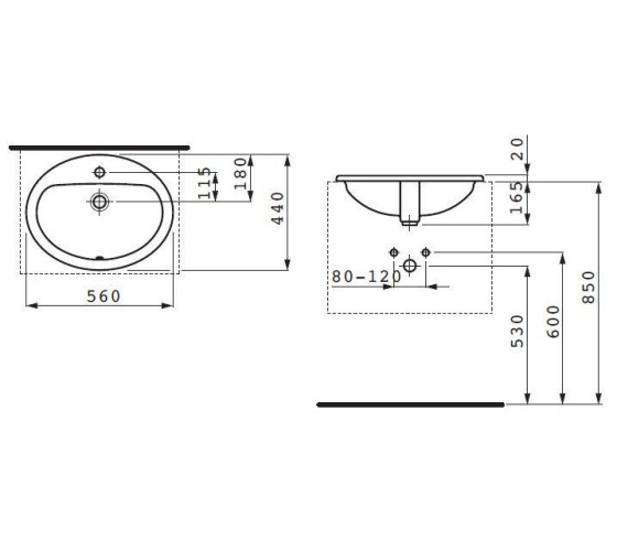 Раковина Laufen Pro B 560х440 мм (H8139510001041)