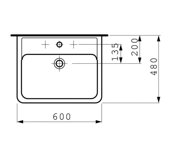 Раковина подвесная Laufen PRO A 60x48 см, с отверстием (H8189520001041)