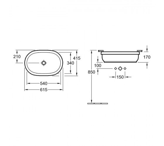 Раковина Villeroy&Boch Architectura 54 см (41766001)