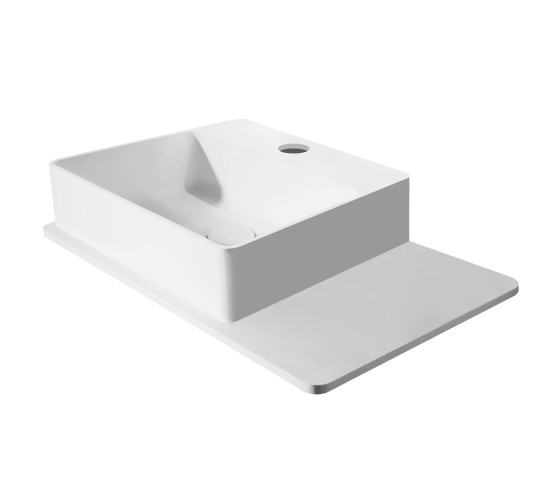 Умивальник підвісний з поличкою Volle Solid surface 60 см (13-40-415)