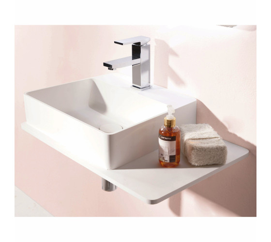 Умивальник підвісний з поличкою Volle Solid surface 60 см (13-40-415)