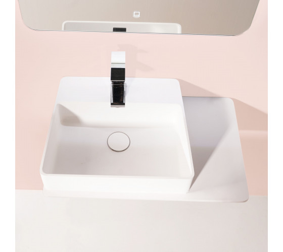Умивальник підвісний з поличкою Volle Solid surface 60 см (13-40-415)