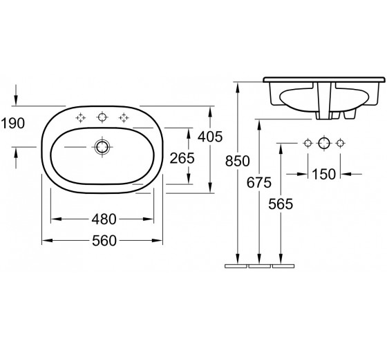 Раковина Villeroy & Boch O.Novo 56х40 см (41615601)