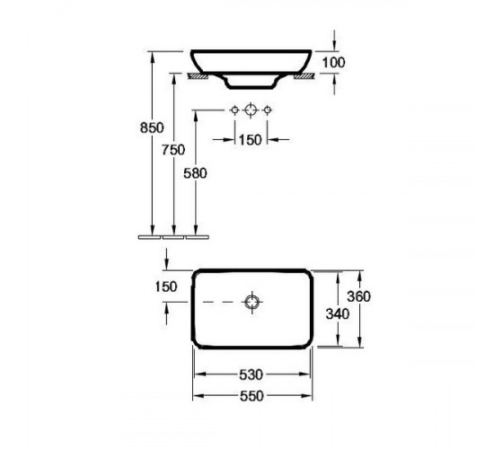 Умывальник VILLEROY & BOCH Venticello  55х36 см 41135501
