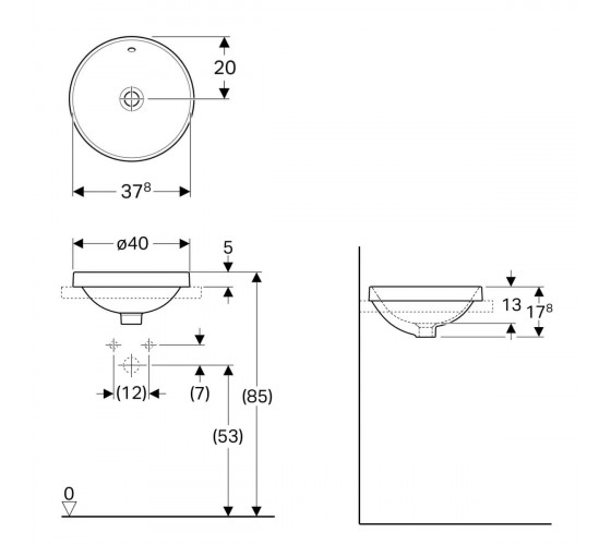 Раковина Geberit VARIFORM 40 см (500.701.01.2)