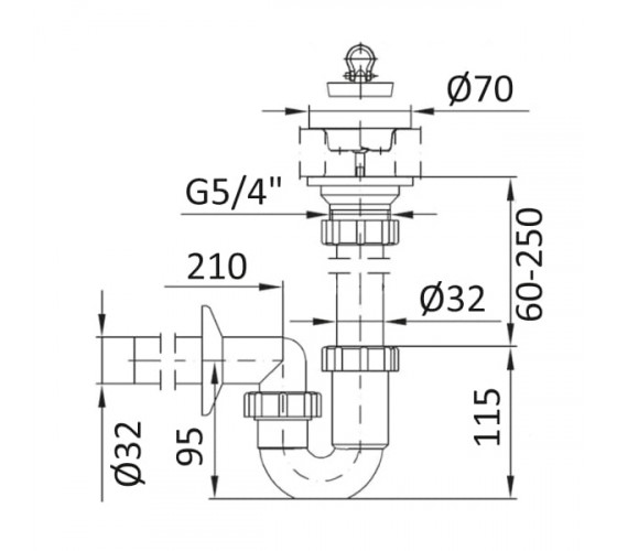 Сифон для умывальника Imprese (SWB000365032)
