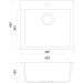 Кухонная мойка Globus Lux AOSTA  черный металлик 490x455мм-А0001