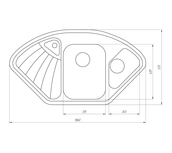 Кухонная мойка Globus Lux AVERNO черный 1060х575мм-А0002