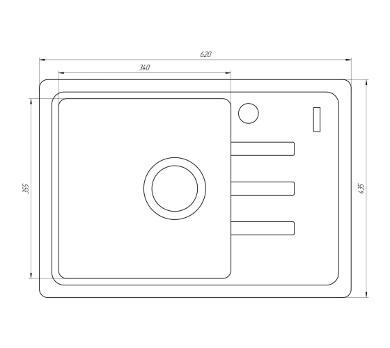 Кухонная мойка Globus Lux MONO песчаный 620х435мм-А0004