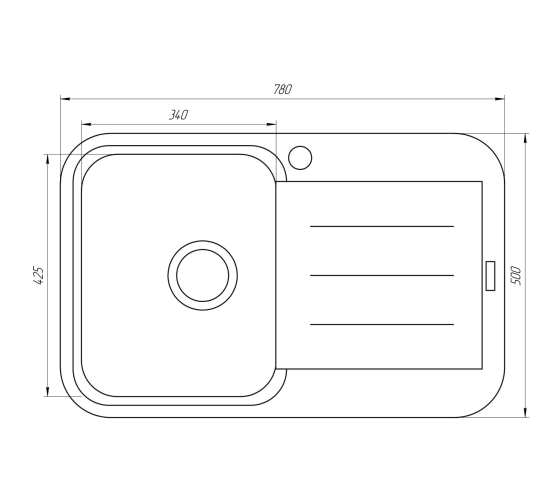 Кухонная мойка Globus Lux OBER графит 780х500мм-А0001