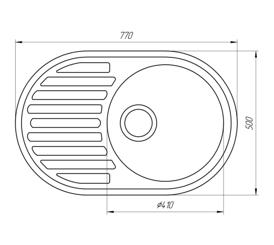 Кухонная мойка Globus Lux OHARA графит 770х500мм-А0001