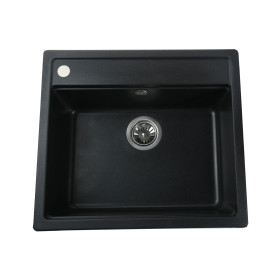Кухонная мойка Globus Lux VOLTA  черный металлик 570х510мм-А0001