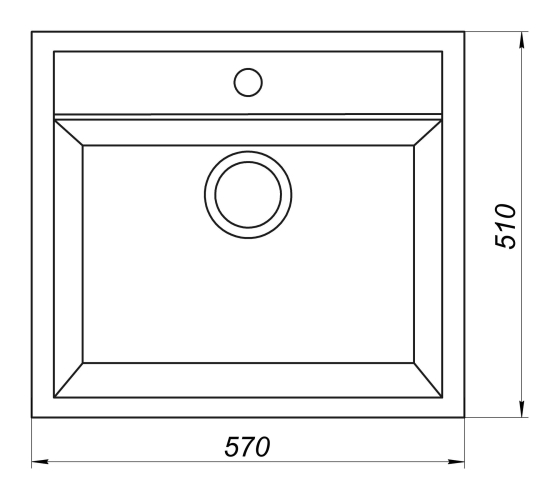 Кухонная мойка Globus Lux VOLTA  графит 570х510мм-А0001