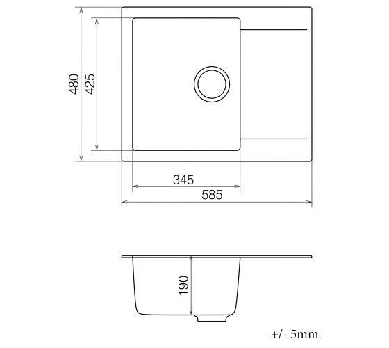 Кухонна мийка Vankor Orman OMP 02.61 White stone з сифоном