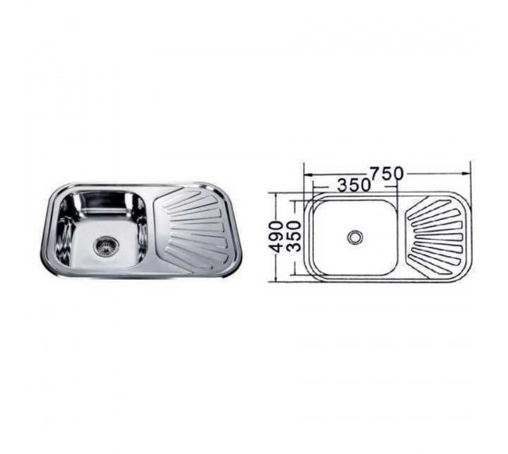 Мойка кухонная Mira MR 7549 P Polish 14476