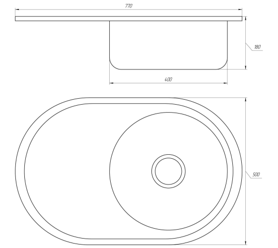 Мойка кухонная Mira MR 7750 D Decor 0.6 21095