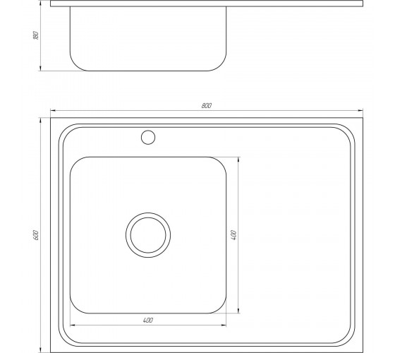 Мойка кухонная Mira MR 8060 L E Satin Left 14544