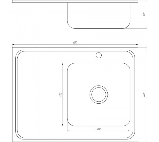 Мойка кухонная Mira MR 8060 R D Decor Right 14542