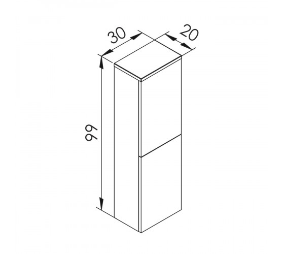 Пенал подвесной Imprese BLACK EDGE 30 см (f32113W)