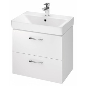 Тумба подвесная CERSANIT B384 Lara белая с умывальником Mille Slim 50 (S801-356)