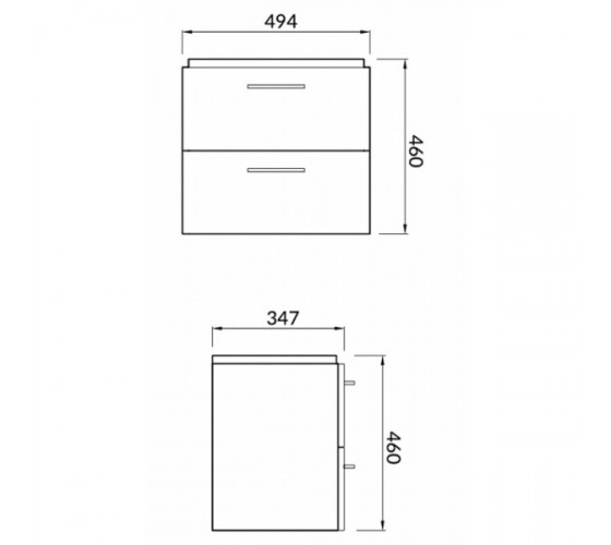 Тумба подвесная CERSANIT B384 Lara белая с умывальником Mille Slim 50 (S801-356)