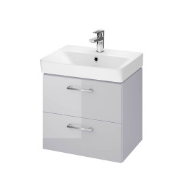 Тумба подвесная CERSANIT B383 Lara серая с умывальником Mille Slim 50 (S801-355)