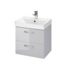 Тумба подвесная CERSANIT B383 Lara серая с умывальником Mille Slim 50 (S801-355)