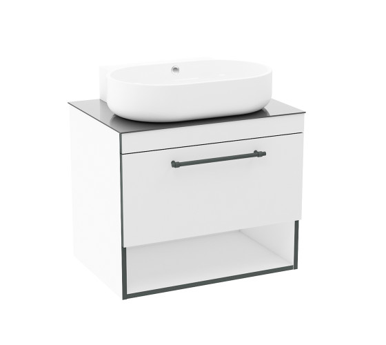 Тумба с раковиной Imprese BLACK EDGE 71 см (f32117W)