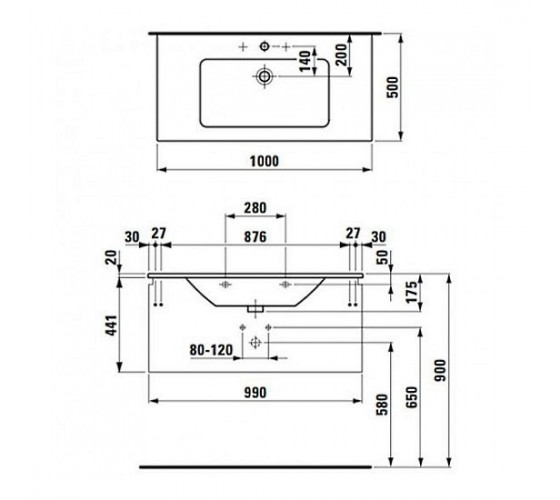 Тумба с раковиной Laufen PRO S 100 см (H8609654751041)