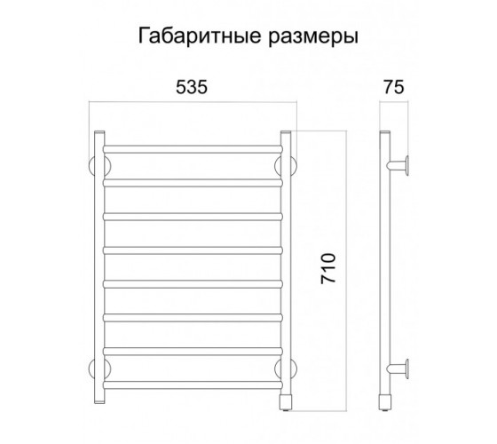 Электрический полотенцесушитель ТЕПЛЫЙ МИР Лесенка 109 ВТ белый правый
