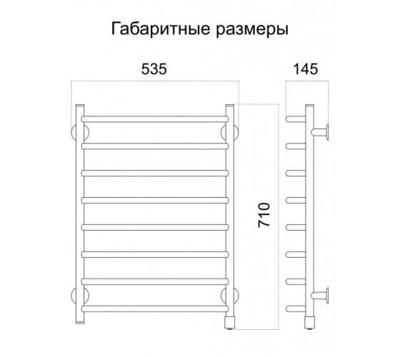 Электрический полотенцесушитель ТЕПЛЫЙ МИР Овал плюс 109 ВТ белый правый