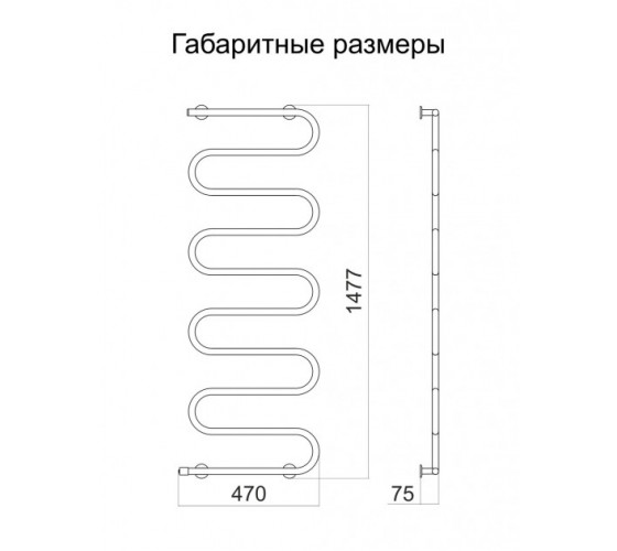 Электрический полотенцесушитель ТЕПЛЫЙ МИР Питон  146 ВТ левый