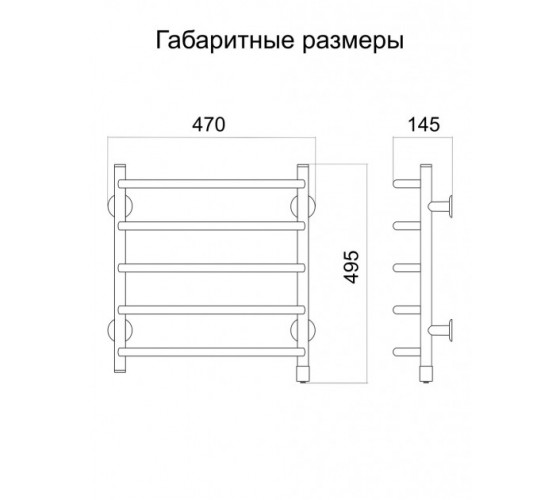 Электрический полотенцесушитель ТЕПЛЫЙ МИР Стеир 68 ВТ белый правый