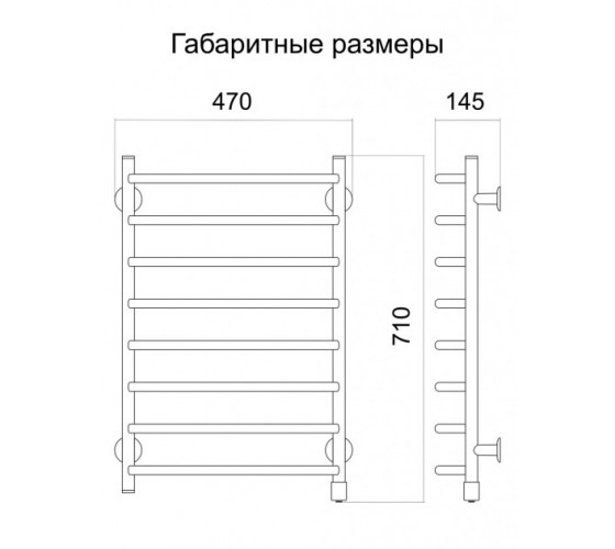 Электрический полотенцесушитель ТЕПЛЫЙ МИР Стеир плюс 109 ВТ белый правый