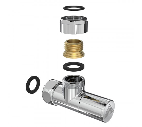 Кран кутовий Laris 1/2" - 3/4" Звичайний + ексцентрики 2шт. (LX-8202) (71401041)