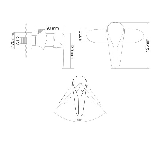 Змішувач для душу RJ TULIP (RBZ081-5)