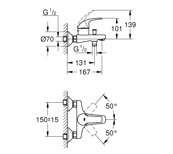Змішувач для ванни Grohe START CURVE (23768000)