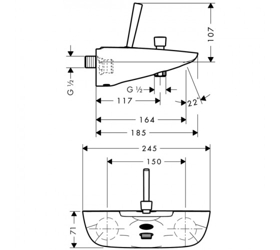 Змішувач для ванни Hansgrohe PuraVida (15472400)