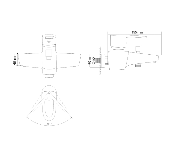 Змішувач для ванни RJ BOSS (RBZ077-3)