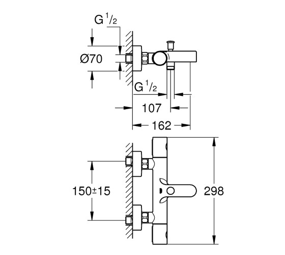 Термостат для ванны Grohe Grohtherm 800 Cosmopolitan (34766000)