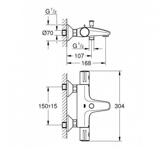 Термостат для ванни Grohe Grohtherm 800, хром (34567000)