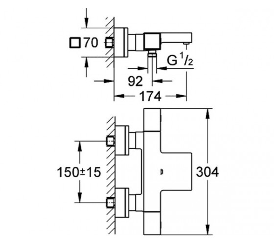 Термостат для ванни Grohe Grohtherm Cube (34497000)