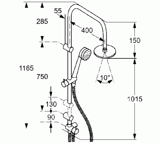 Душевая система  Kludi Zenta Dual Shower System (660900500)