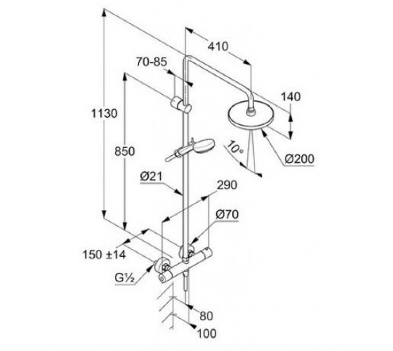 Душевая система без смесителя Kludi Logo Basic Dual Shower System (680940500)