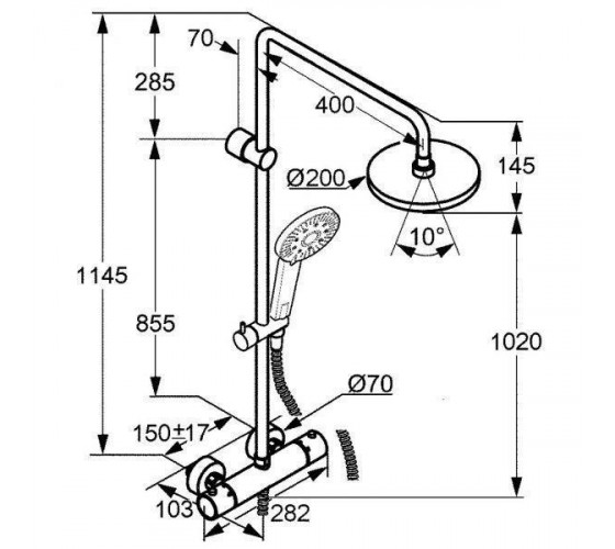 Душевая система для душа с термостатом Kludi Dual  Shower  A-QA (660950500)