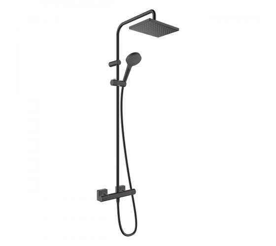 Душова система з термостатом Hansgrohe Vernis Shape Showerpipe 230 чорний (26286670)