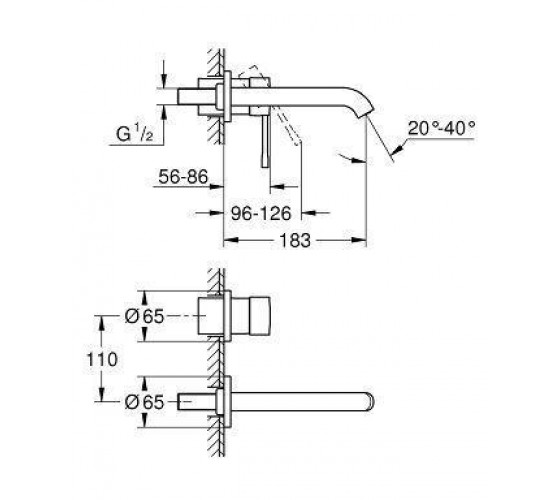 Смеситель для раковины на два отверстия Grohe Essence M-Size, (19408001)