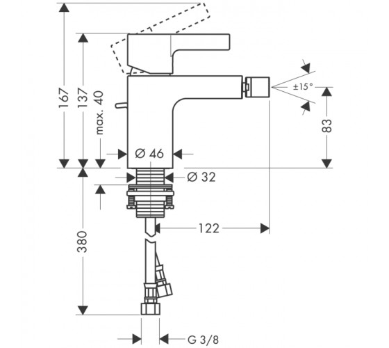 Змішувач для біде Hansgrohe Metris S (31261000)