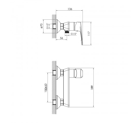 Смеситель для душа Imprese VITE (f03307401AA)